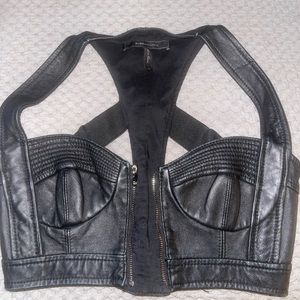 BCBG leather top
